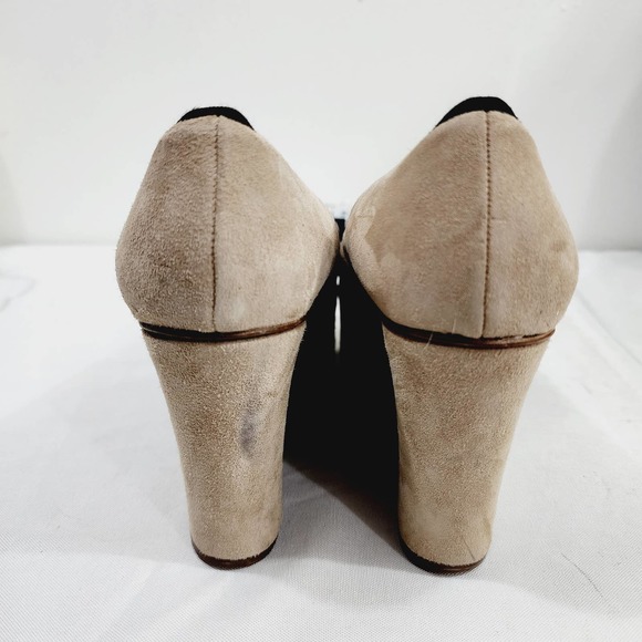 Anthropologie x Leifsdottir Jenni Platform Suede Ballet Flat Beige 3.75” Size 40 - Picture 3 of 16